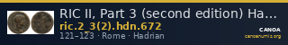 RIC II, Part 3 (second edition) Hadrian 672 — CANOA