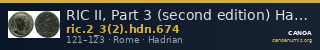 RIC II, Part 3 (second edition) Hadrian 674 — CANOA