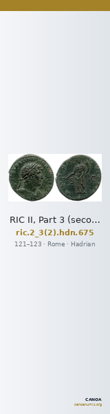 RIC II, Part 3 (second edition) Hadrian 675 — CANOA