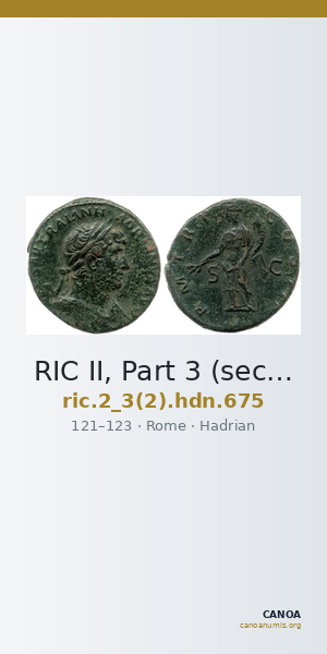 RIC II, Part 3 (second edition) Hadrian 675 — CANOA