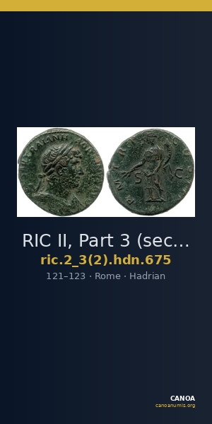 RIC II, Part 3 (second edition) Hadrian 675 — CANOA