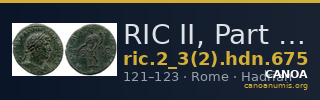 RIC II, Part 3 (second edition) Hadrian 675 — CANOA