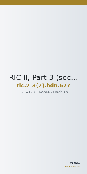 RIC II, Part 3 (second edition) Hadrian 677 — CANOA