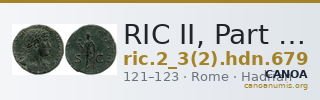 RIC II, Part 3 (second edition) Hadrian 679 — CANOA