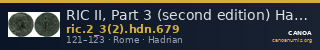 RIC II, Part 3 (second edition) Hadrian 679 — CANOA