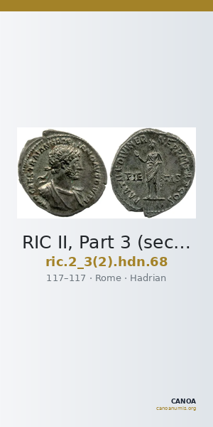 RIC II, Part 3 (second edition) Hadrian 68 — CANOA