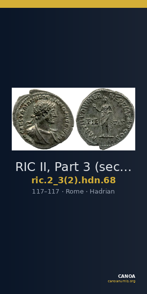 RIC II, Part 3 (second edition) Hadrian 68 — CANOA