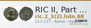 RIC II, Part 3 (second edition) Hadrian 68 — CANOA