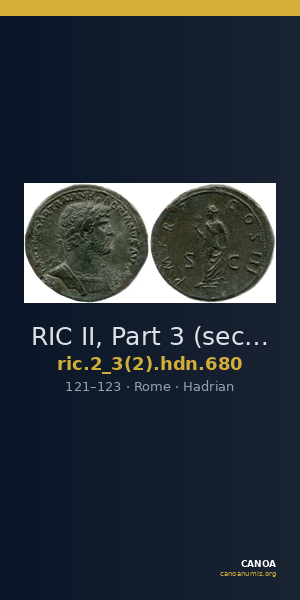 RIC II, Part 3 (second edition) Hadrian 680 — CANOA