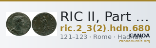 RIC II, Part 3 (second edition) Hadrian 680 — CANOA