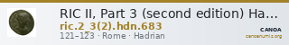 RIC II, Part 3 (second edition) Hadrian 683 — CANOA