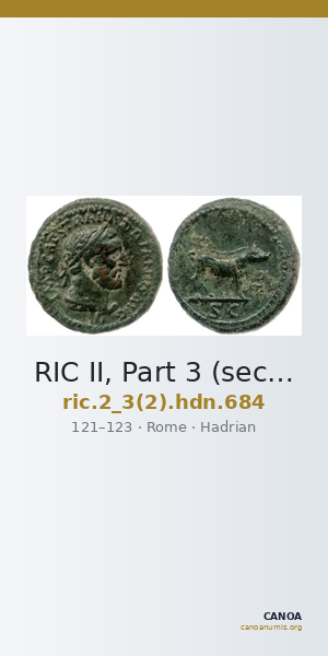 RIC II, Part 3 (second edition) Hadrian 684 — CANOA