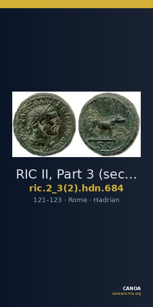 RIC II, Part 3 (second edition) Hadrian 684 — CANOA
