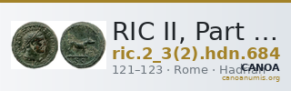 RIC II, Part 3 (second edition) Hadrian 684 — CANOA