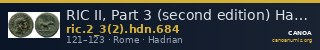 RIC II, Part 3 (second edition) Hadrian 684 — CANOA