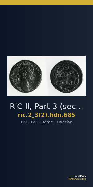 RIC II, Part 3 (second edition) Hadrian 685 — CANOA