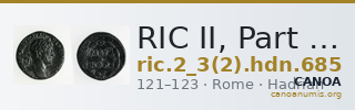 RIC II, Part 3 (second edition) Hadrian 685 — CANOA