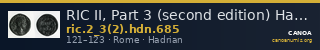 RIC II, Part 3 (second edition) Hadrian 685 — CANOA