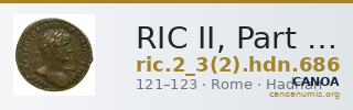 RIC II, Part 3 (second edition) Hadrian 686 — CANOA