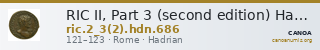 RIC II, Part 3 (second edition) Hadrian 686 — CANOA