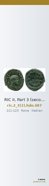 RIC II, Part 3 (second edition) Hadrian 687 — CANOA
