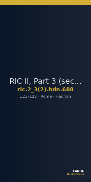 RIC II, Part 3 (second edition) Hadrian 688 — CANOA