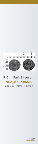 RIC II, Part 3 (second edition) Hadrian 689 — CANOA