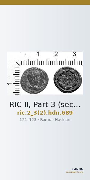 RIC II, Part 3 (second edition) Hadrian 689 — CANOA