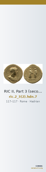 RIC II, Part 3 (second edition) Hadrian 7 — CANOA