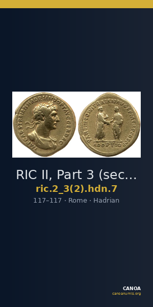 RIC II, Part 3 (second edition) Hadrian 7 — CANOA