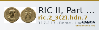 RIC II, Part 3 (second edition) Hadrian 7 — CANOA