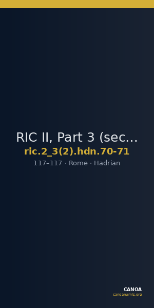 RIC II, Part 3 (second edition) Hadrian 70-71 — CANOA