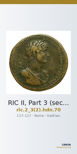 RIC II, Part 3 (second edition) Hadrian 70 — CANOA