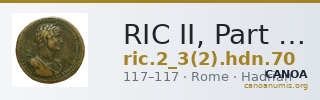 RIC II, Part 3 (second edition) Hadrian 70 — CANOA