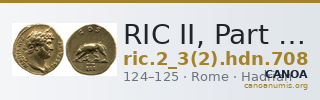 RIC II, Part 3 (second edition) Hadrian 708 — CANOA