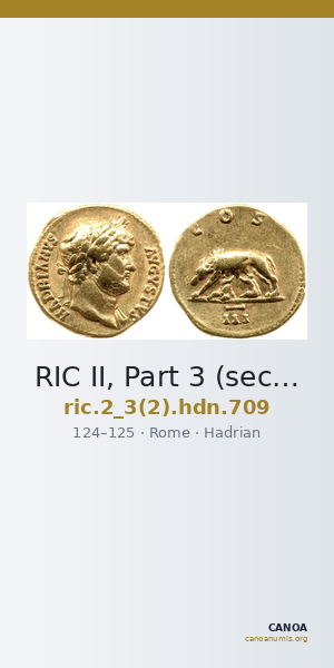 RIC II, Part 3 (second edition) Hadrian 709 — CANOA