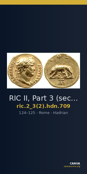 RIC II, Part 3 (second edition) Hadrian 709 — CANOA