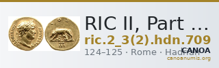 RIC II, Part 3 (second edition) Hadrian 709 — CANOA
