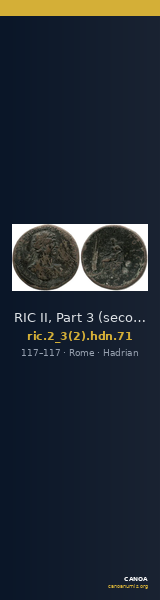 RIC II, Part 3 (second edition) Hadrian 71 — CANOA