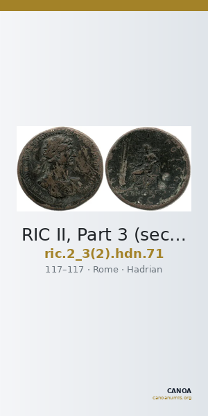 RIC II, Part 3 (second edition) Hadrian 71 — CANOA