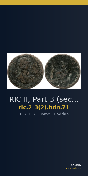 RIC II, Part 3 (second edition) Hadrian 71 — CANOA