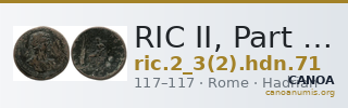 RIC II, Part 3 (second edition) Hadrian 71 — CANOA