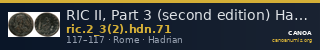 RIC II, Part 3 (second edition) Hadrian 71 — CANOA