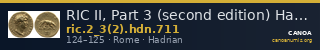 RIC II, Part 3 (second edition) Hadrian 711 — CANOA