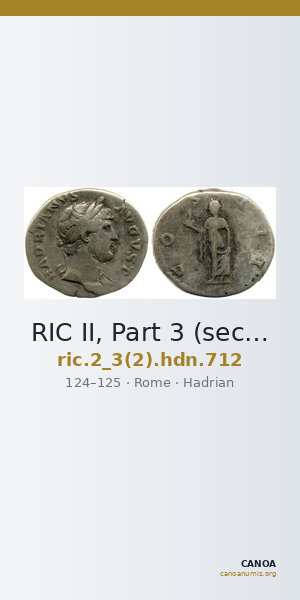 RIC II, Part 3 (second edition) Hadrian 712 — CANOA