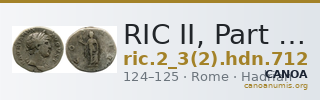 RIC II, Part 3 (second edition) Hadrian 712 — CANOA