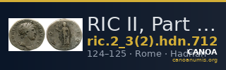 RIC II, Part 3 (second edition) Hadrian 712 — CANOA