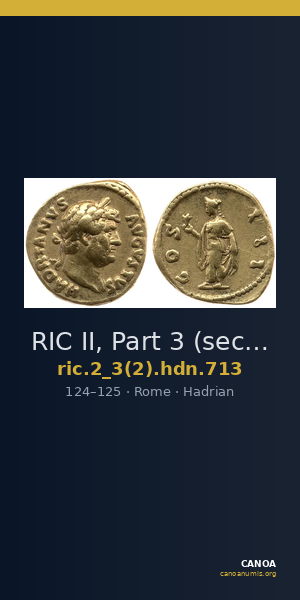 RIC II, Part 3 (second edition) Hadrian 713 — CANOA