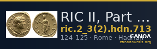 RIC II, Part 3 (second edition) Hadrian 713 — CANOA
