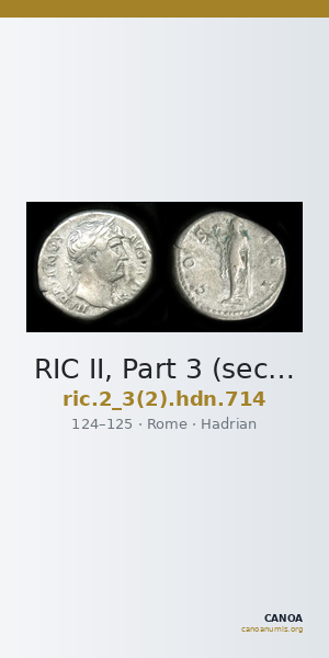 RIC II, Part 3 (second edition) Hadrian 714 — CANOA